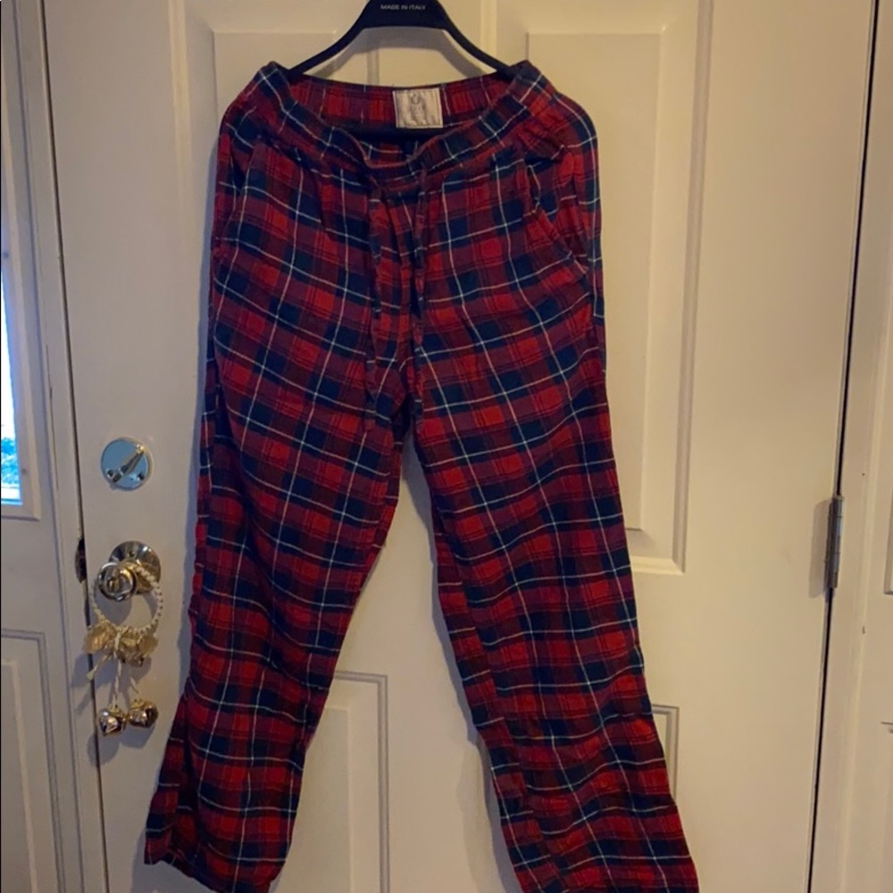 Plaid pajama bottoms